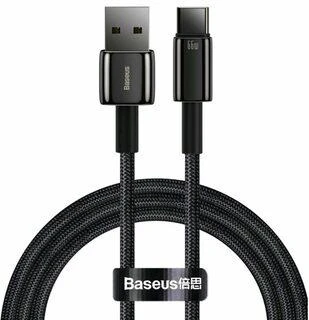 Baseus Tungsten Gold Kabelis USB į Type-C 66 W 2m - Juodas