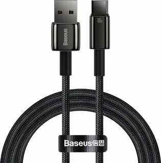 Baseus volframo auksinis kabelis USB prie USB-C, 100 W, 2 m (juodas)