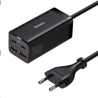 Baseus GaN3 Pro greitas universalus įkroviklis GaN 2 x C tipo USB / 2x USB 100W PD3.0, QC4.0+, AFC, juodas (CCGP000101)
