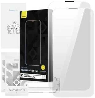 Grūdintas stiklas Baseus Corning skirtas iPhone 13/13 Pro/14 su įmontuotu dulkių filtru