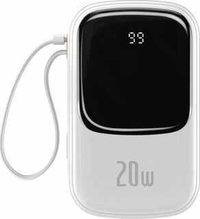 Baseus Qpow PRO Powerbank kabelis, 20000mAh, 20W (balta)