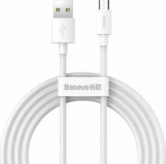 Baseus Simple Wisdom Data kabelių rinkinys USB Micro 2.1a (2vnt) 1.5m - Baltas