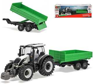 *BBURAGO metalas, Traktor, Valtra su przyczep, žalias