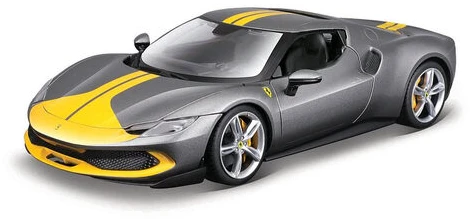 Bburago Ferrari 296 GTB Assetto Pilkas/Geltona 1:18 BBURAGO