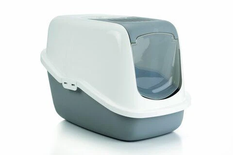 Savic Tualetas namas NESTOR su durelėm ir filtru, 56x39x38.5cm, baltas/pilkas
