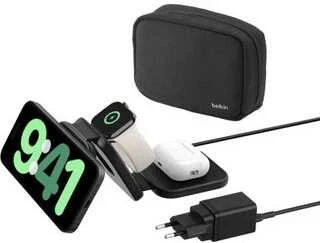 Įkroviklis Belkin Boost Charge PRO Qi2 3w1 Magnetyczna Składana Podróżna Juodas (WIZ024VFBK)