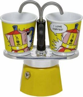 Bialetti Mini Express Lichtenstein su dviem puodeliais