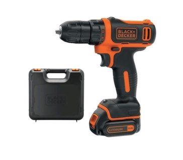 Black & Decker Juodas & Decker BDCDD12K cordless screw driller + case + rechargeable battery 1.5Ah