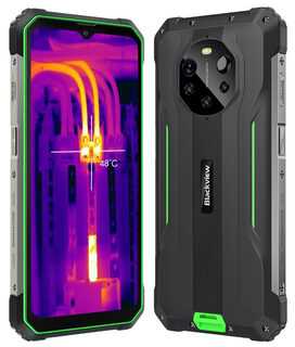Blackview Rugged BL8800 Dual 5G Pro 6.58" FHD+IPS 1080x2408 8GB/128GB, MT6833V Octa-core 2.2GHz, 16MP Priekinė/5MP+50MP Galinė Kamera FLIR terminė kamera Baterija 8380mAh Type-C Android 11 Pirštų atspaudų skaitytuvas Dviguba SIM kortelė NFC Įkroviklis MIL-STD-810H Žalias