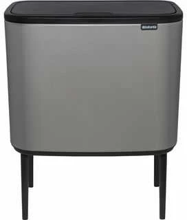 Šiukšlių dėžė Brabantia Bo Touch, 3 x 11 l, Betono pilkos spalvos