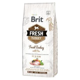 Brit Fresh Dog su kalakutiena ir žirniais Light Fit&Slim 12kg