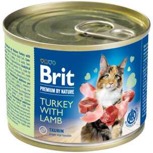 BRIT Premium by Nature kalakutiena su ėriena - wet cat food - 200g