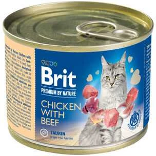 BRIT Premium by Nature vištiena with jautiena - wet cat food - 200g