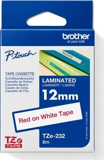 Brother BROLIS TZE232 12 Raudonas ON Baltas