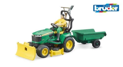 BRUDER traktorius John Deere Lawn su priekaba ir sodininku, 62104