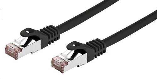 C-TECH kabelis patchcord Cat6, FTP, juodas, 0,25 m