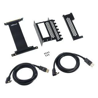 „CableMod“ vertikalus vaizdo plokštės laikiklis su PCIe x16 jungtimi, 2x DisplayPort – juodos spalvos