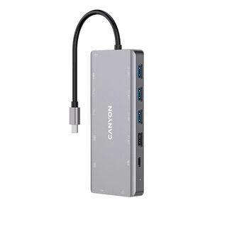 CANYON šakotuvas DS-12 13in1 4k USB-C Tamsiai pilka