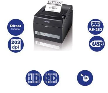 Citizen CT-S310-II Spausdintuvas SERIAL Juodas - SERIAL + USB