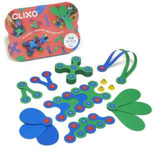 "Clixo" magnetinės kaladėlės - "Crew Pack" - žalios ir mėlynos spalvos - 30 el.