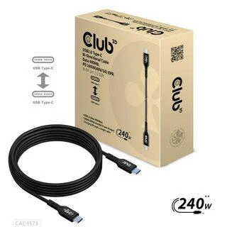 Club 3D Club3D CAC-1573 USB2 TYPE-C DVIkryptis kabelis, DUOMENYS 480 MB, PD 240W (48V/5A) EPR M/M 2M/6.56FT