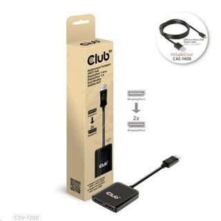Club 3D MST šakotuvas su USB-C į 2x DisplayPort adapteriu