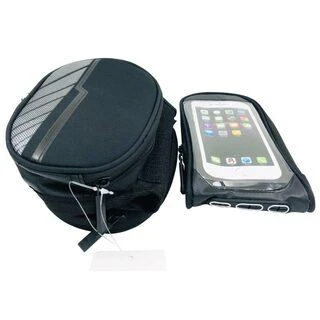 TelForceone Atsparus vandeniui bicycle frame bag with a removable phone dėklas, skirtas juodos spalvos