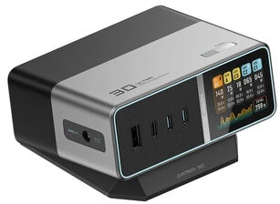 Cuktech TA3005U 300W 5-in-1 Charging Station with Digital Ekranas - Sidabrinis
