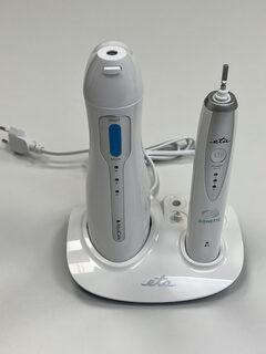 ETA | Oral care centre (sonic dantų šepetėlis+oral irrigator) | ETA 2707 90000 | Įkraunamas | Suaugusiems | Šepetėlių skaičius galvutės įeina 3 | Number of teeth brushing modes 3 | Sonic technology | Baltas