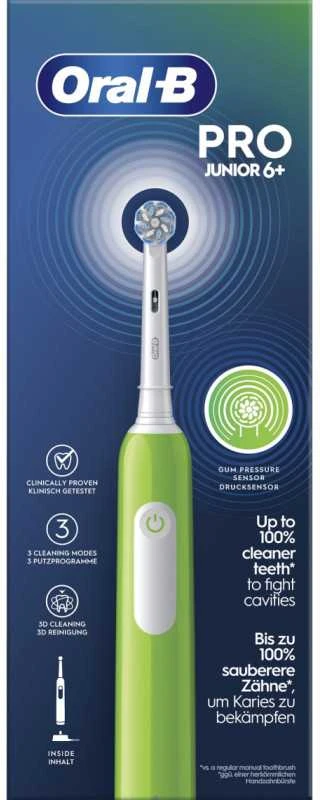 Oral-B Junior Elektrinis Dantų šepetėlis Vaikam, Žalias