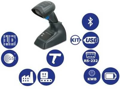 Datalogic QBT2131 skaitytuvas su techninių specifikacijų piktogramomis