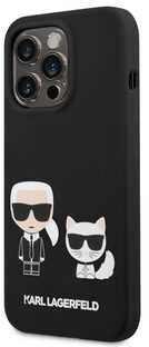 Karl Lagerfeld Liquid Silicone Karl & Choupette MagSafe - dėklas skirtas Apple iPhone 14 Pro Juodas