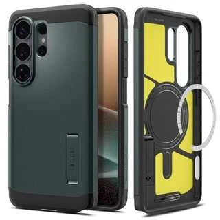Spigen Tough Armor Mag MagSafe dėklas skirtas Samsung Galaxy S26 Ultra – žalios spalvos