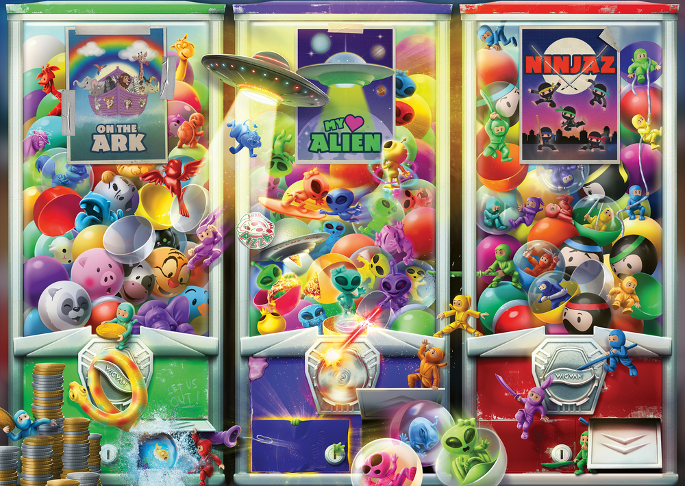 Ravensburger Dėlionė 1000 vnt. - Gyvūnai, ateiviai ir nindzės