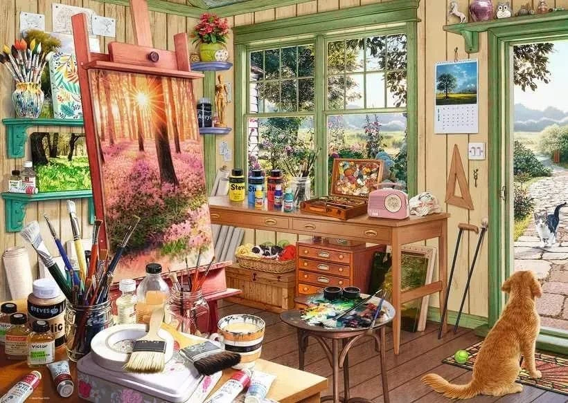 Ravensburger Dėlionė 1000 vnt. - Menininko namelis aprašymas - Prekės nuotrauka