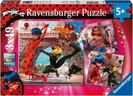 Ravensburger Dėlionė 3x49 vnt. - Boružėlė ir katė Noir