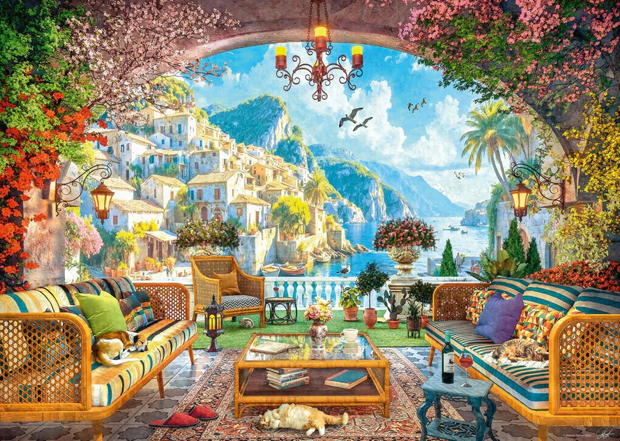 Ravensburger Dėlionė 1000 vnt. - Pasakiškas Viduržemio jūros vaizdas aprašymas - Prekės nuotrauka
