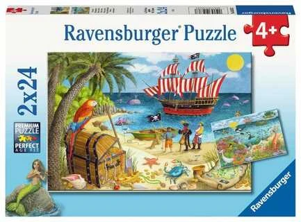 Ravensburger Dėlionė 2x24 vnt. - Piratai ir undinės