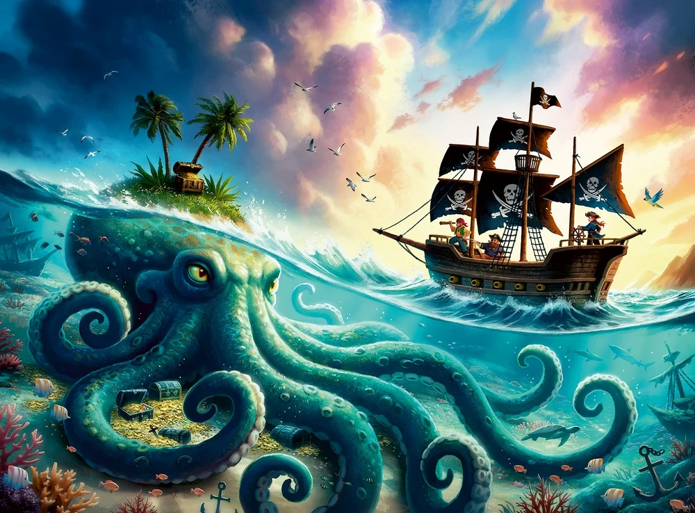 Ravensburger Dėlionė 100 vnt. - Piratų lobis