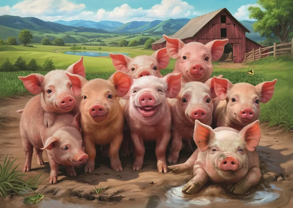 Ravensburger Dėlionė 500 vnt. - Paršiukai