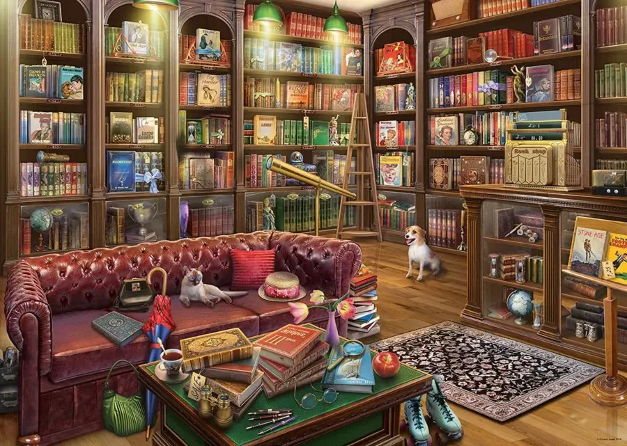 Ravensburger Dėlionė 1000 vnt. - Jauki biblioteka aprašymas - Prekės nuotrauka
