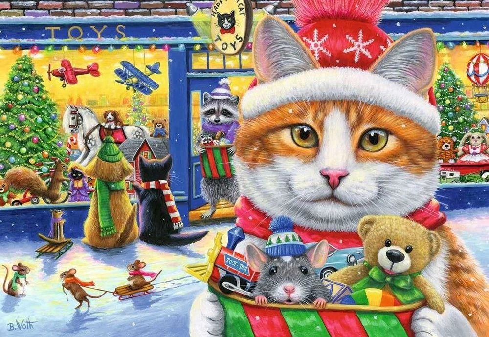 Ravensburger Dėlionė 2x24 vnt. - Kalėdiniai kačiukai