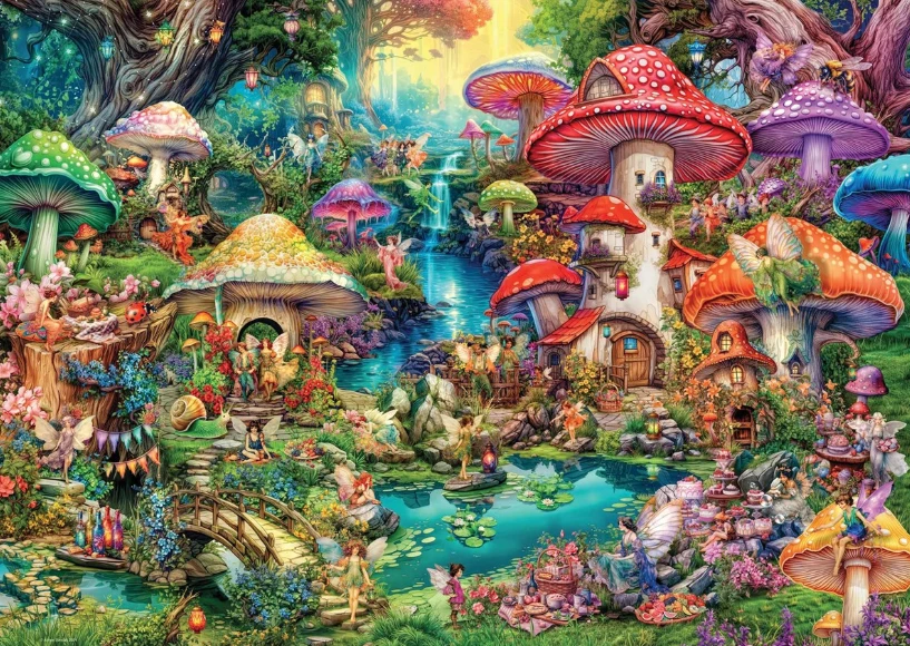 Ravensburger Dėlionė 1000 vnt. - Grybų kaimelis aprašymas - Prekės nuotrauka