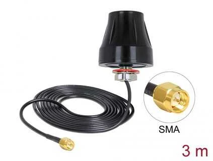 Delock Antenna LTE SMA įvairiakryptė juoda lauko antena