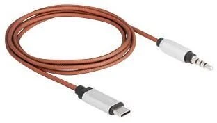 Kabelis USB Delock USB-C - mini Jack 3.5 mm 1.2 m Oranžinė (81288)