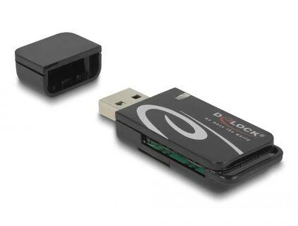Delock Mini USB 2.0 kortelių skaitytuvas su SD ir Micro SD lizdais