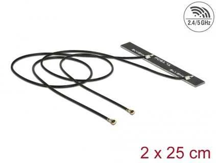 Delock WLAN dviguba antena 2 x MHF IV / HSC MXHP32 suderinama