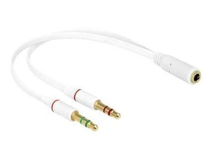 Delock ausinių adapteris 1 x 3,5 mm 4 kontaktų lizdas > 2 x 3,5 mm 3 kontaktų lizdas