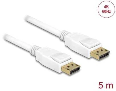 Kabelis Delock DisplayPort – DisplayPort 5m balta (84879)
