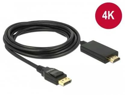 DELOCK Cable Displayport 1.2 male > High Speed HDMI-A vyriškas pasyvus 4K 3 m juodas